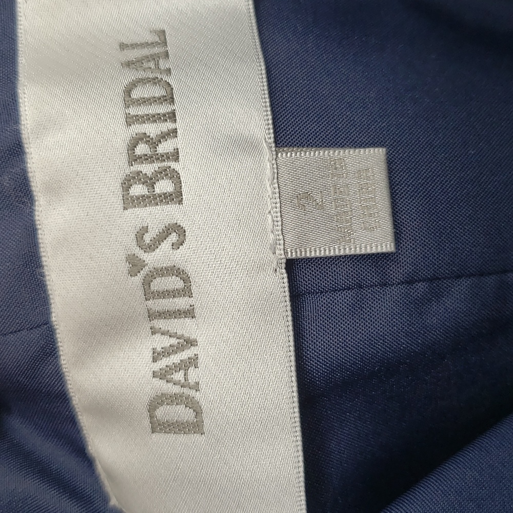 David's Bridal Strapless Sweetheart Neckline Short Dress Size 2 in Navy - Picture 4 of 13